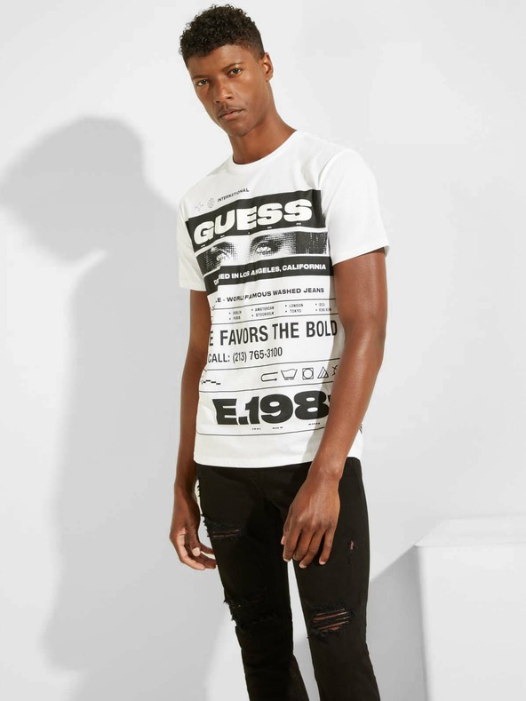 Дрехи > Тениски и потници > Тениски с къси ръкави Guess SS Morse Code Logo Тениска Byal