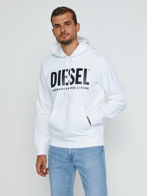 Diesel Girk-Hood-Ecologo Sweatshirt Byal