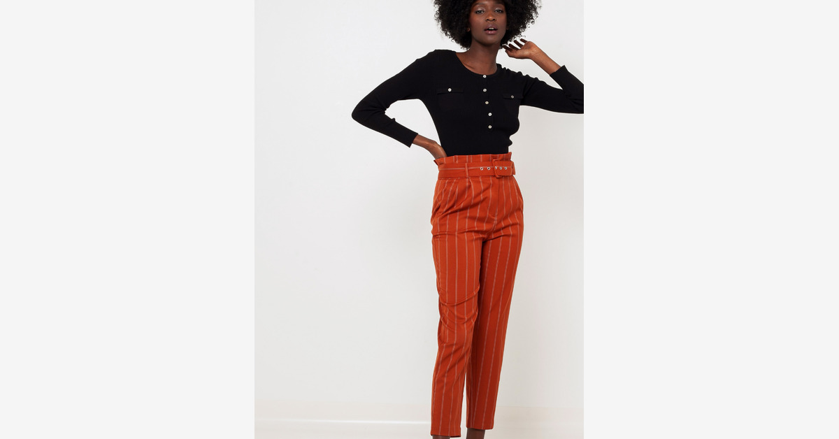 Women Orange Tapered Fit Trouser, Narrow Fit Formal Trousers, मैन स्लिम फिट  ट्राउजर, पुरुषों के स्लिम फिट ट्राउजर - The Surat Bazaar, Surat | ID:  25952160897