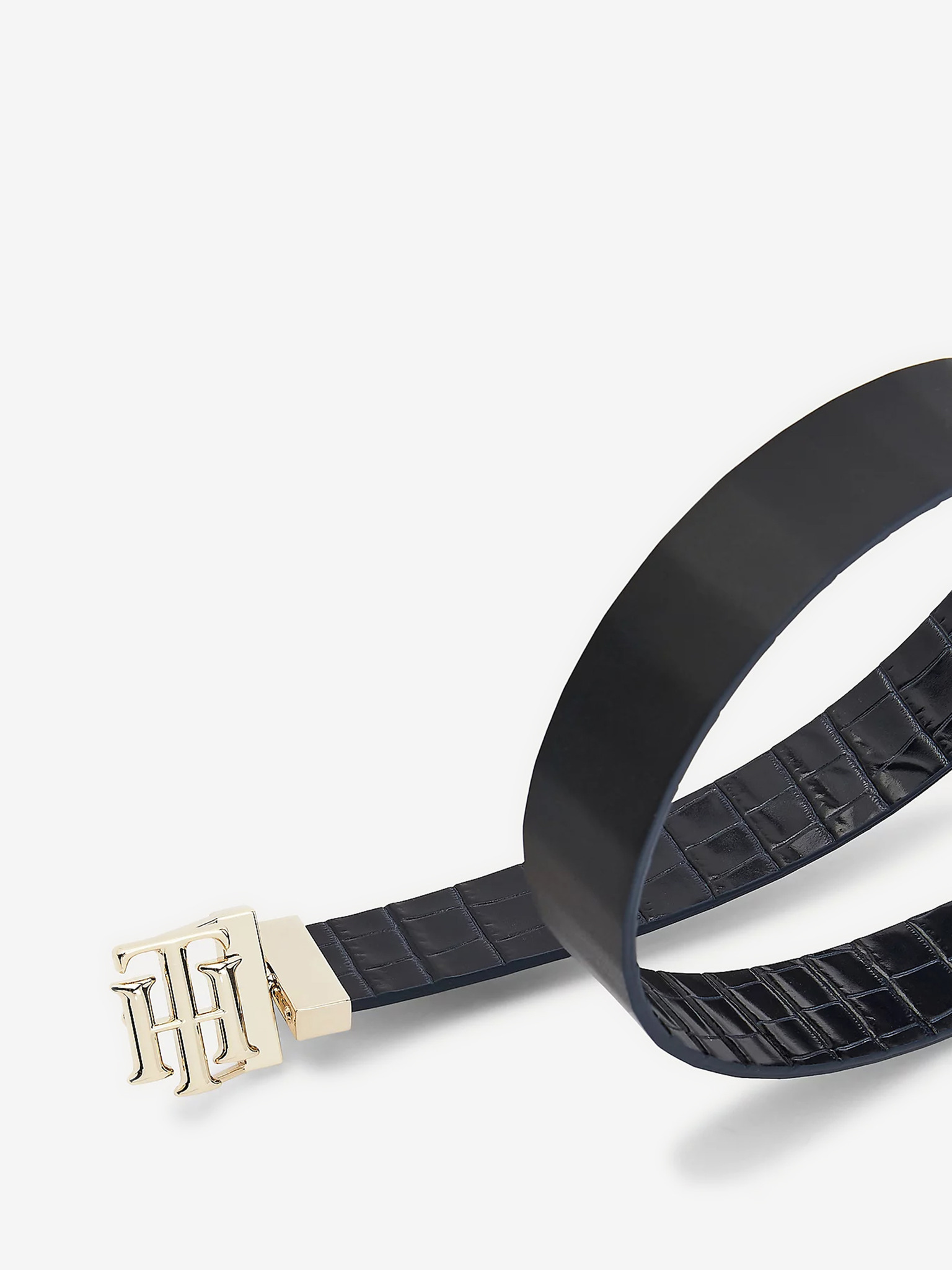 Tommy Hilfiger Hilfiger Loop Belt 3.5 REV W95 Black/Testa di Moro :  : Fashion