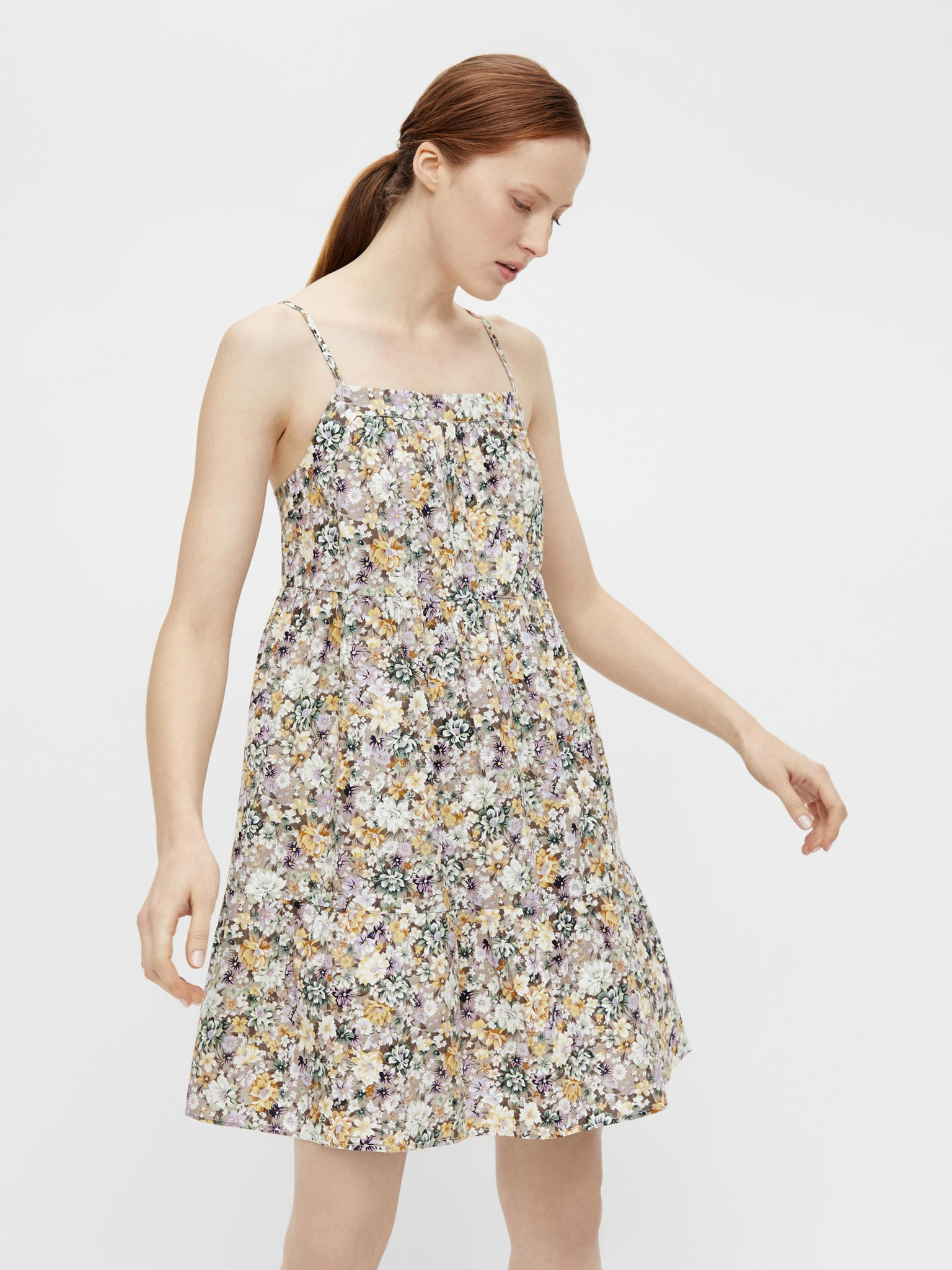 Fotografie Krémové květované šaty .OBJECT Jasia - M