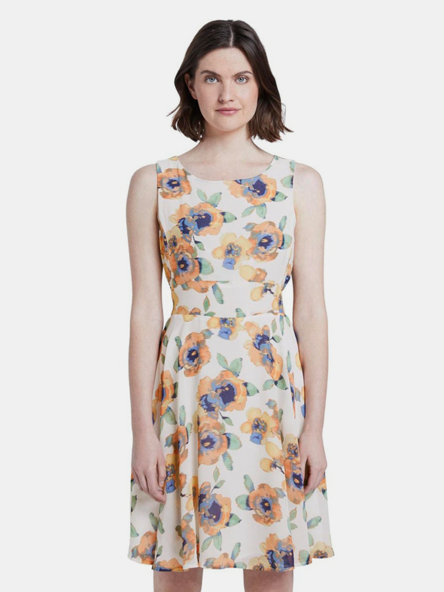 Fotografie Bílé dámské květované šaty Tom Tailor - XXL