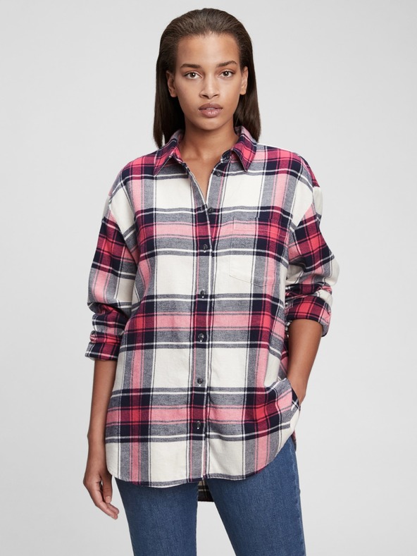 gap drapey plaid shirt