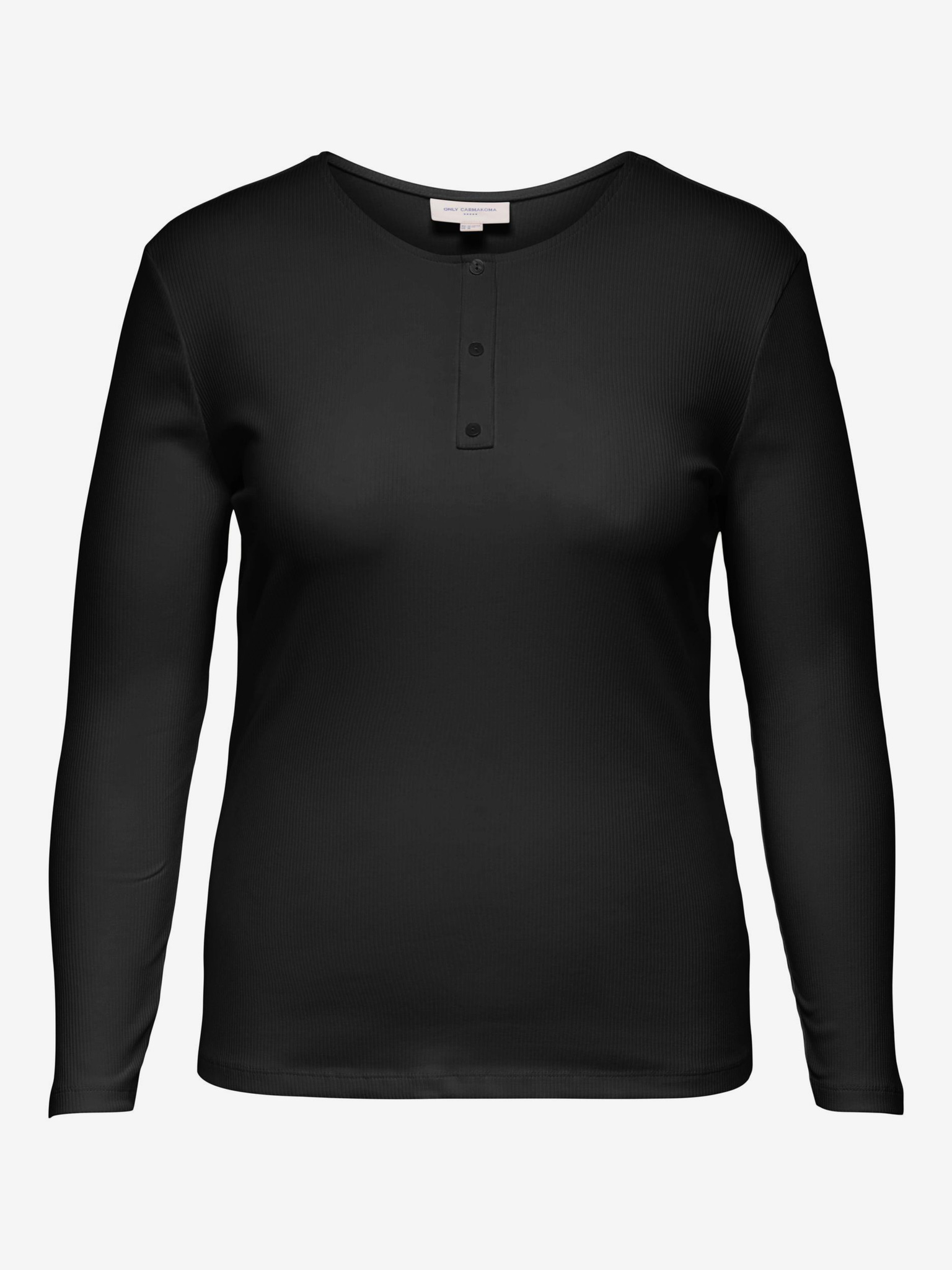 Fotografie Černé basic tričko s dlouhým rukávem ONLY CARMAKOMA Adda - 46-48