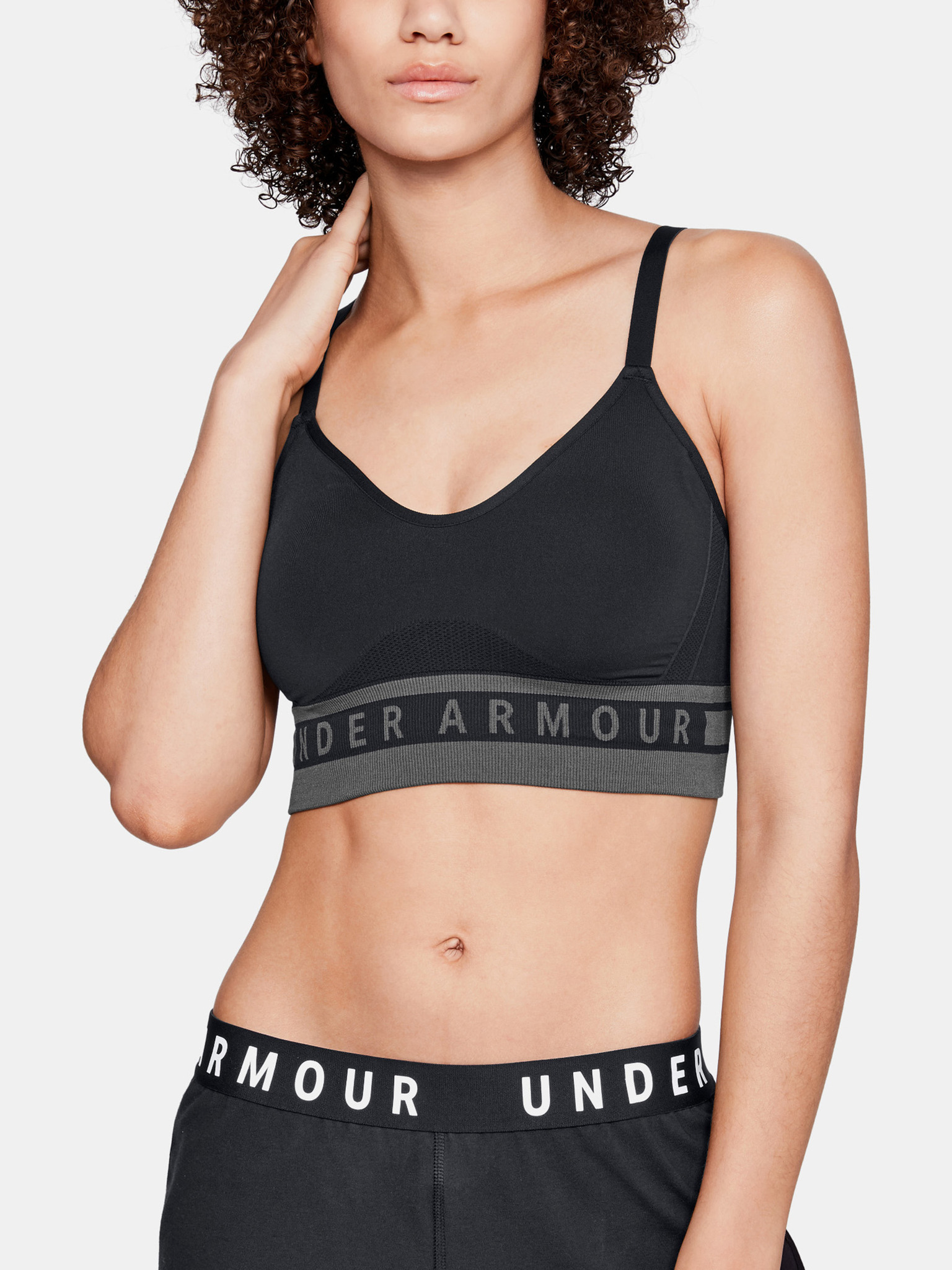 Women's Under Armour UA Rush High Support Pullover Sports Bra in Black