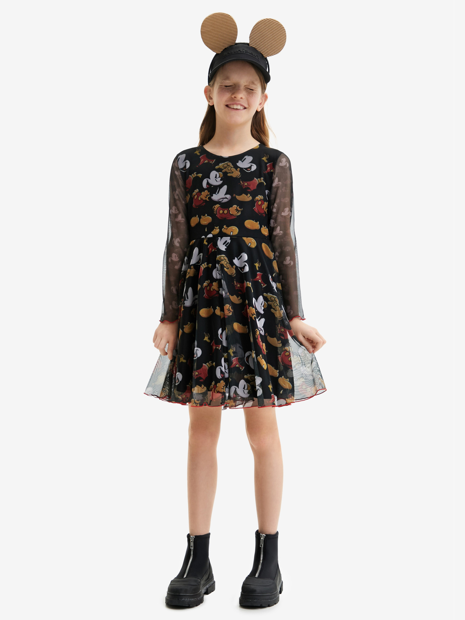 Fotografie Černé holčičí vzorované šaty Desigual Arroyo - 110-116