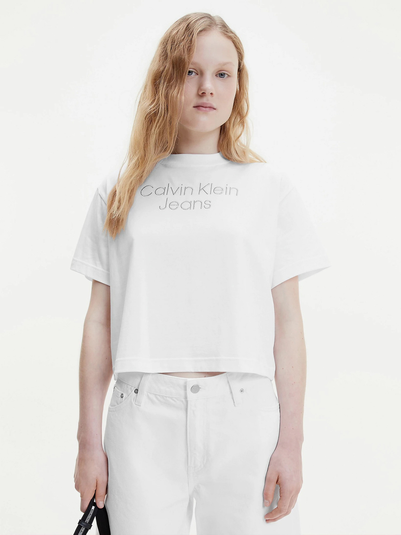 Fotografie Bílé dámské tričko Calvin Klein Jeans - M
