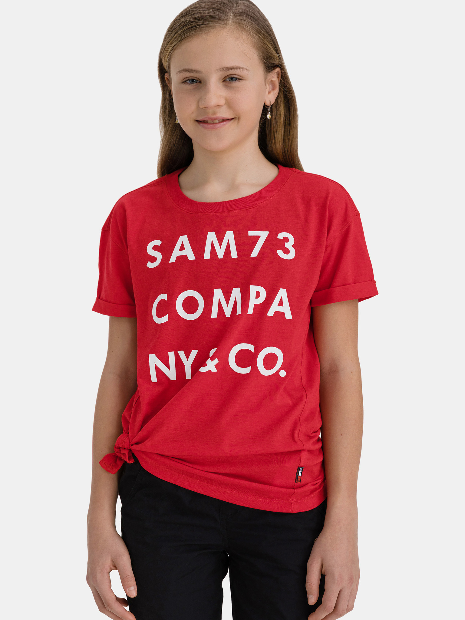 Fotografie Červené holčičí tričko s potiskem SAM 73 - 152