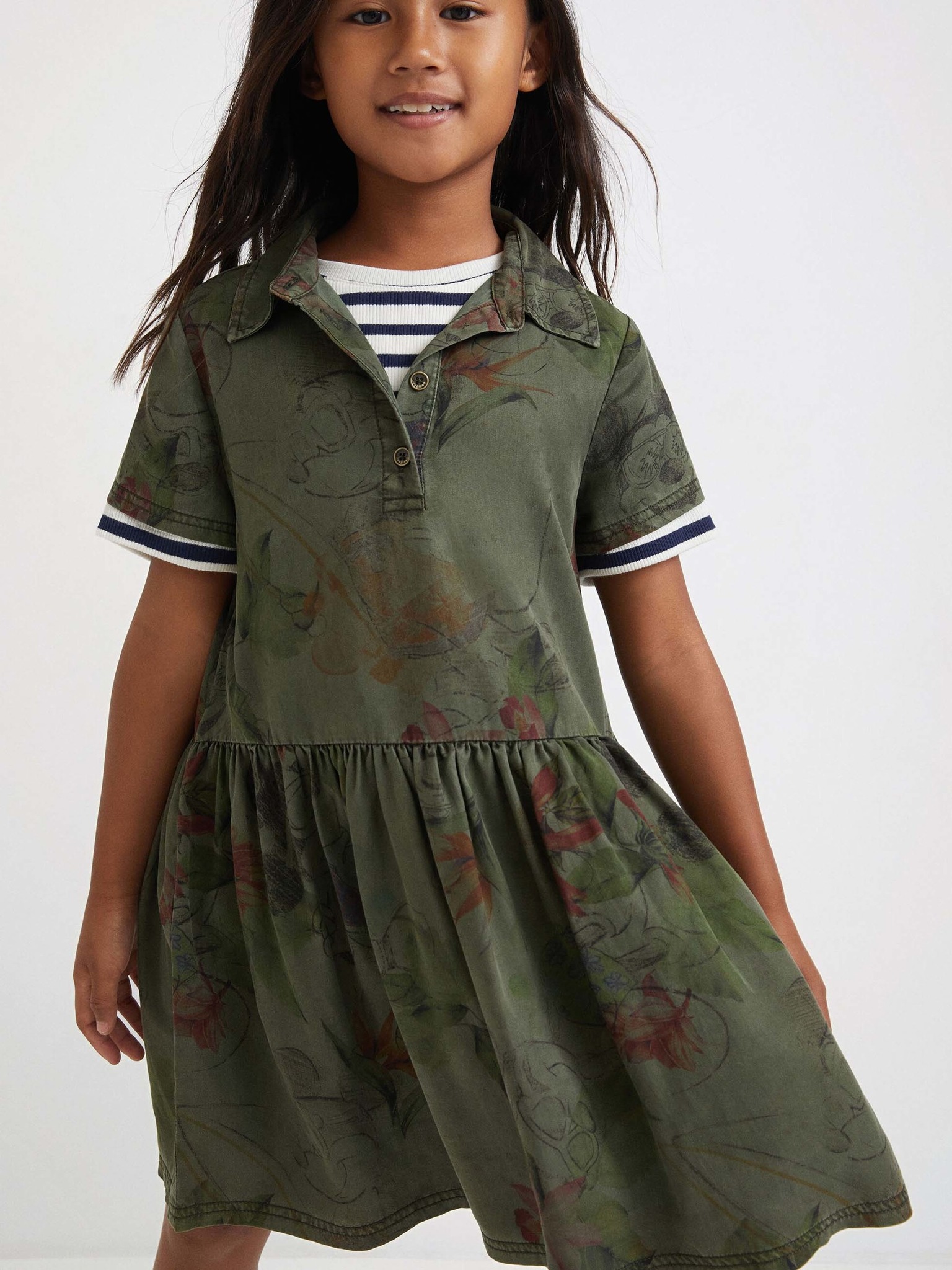 Fotografie Mickey Camo Flower Šaty dětské Desigual | Zelená | Dívčí | 3-4 roky