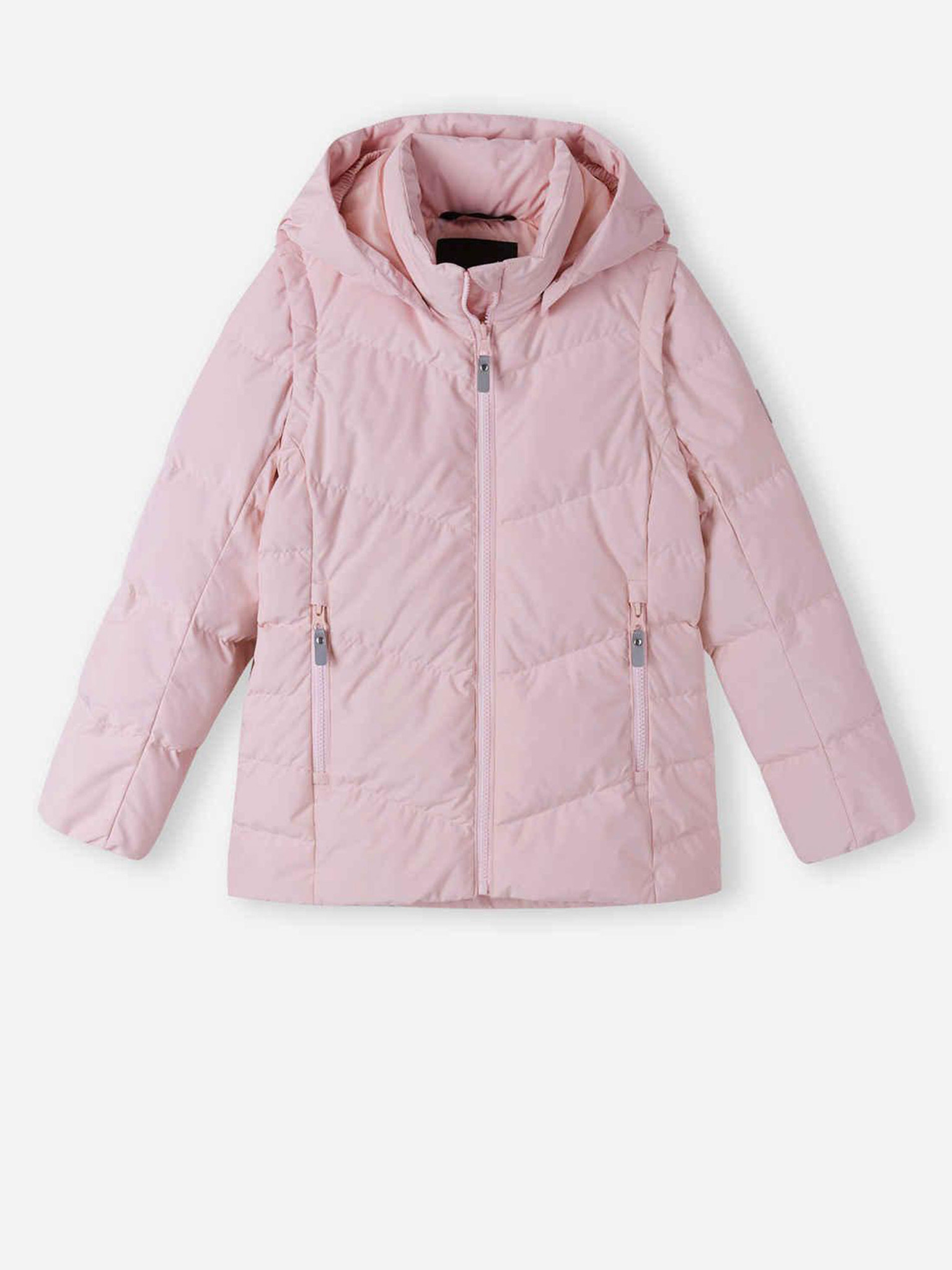 Fotografie Světle růžová holčičí multifunkční bunda s odepínacími rukávy Reima Porosein - 134