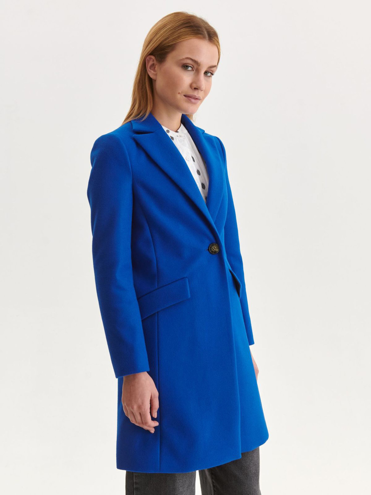 Fotografie Modrý dámský kabát TOP SECRET - L