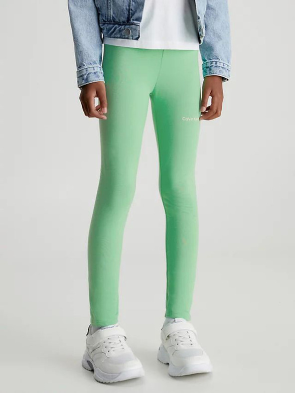 Levně Calvin Klein Jeans Legíny dětské Zelená