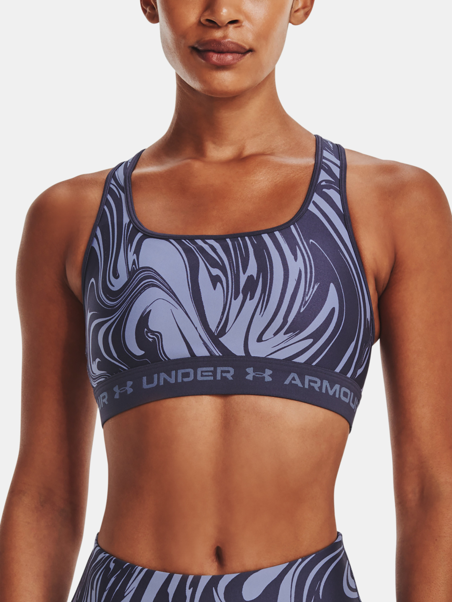 UNDER ARMOUR Project Rock Crossback Printed Sports Bra