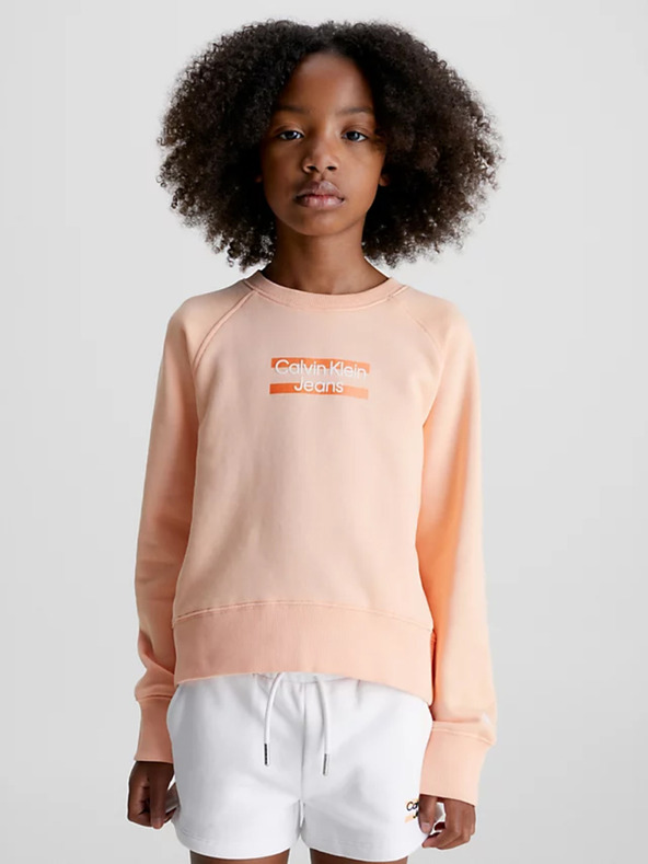 Calvin Klein Jeans Bluza dziecięca Pomarańczowy