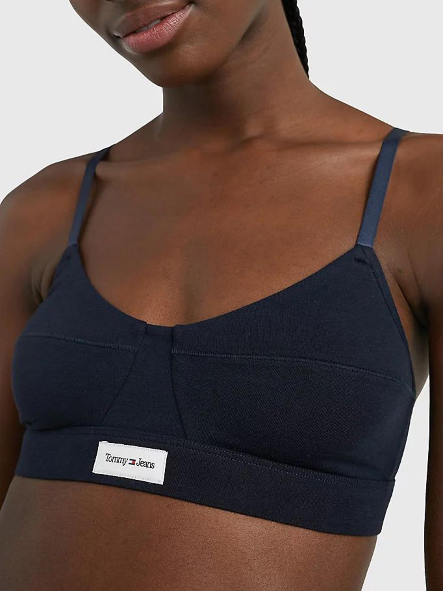Tommy Hilfiger Women's Cotton Unpadded Sports Bra Bralette Black New -  Medium