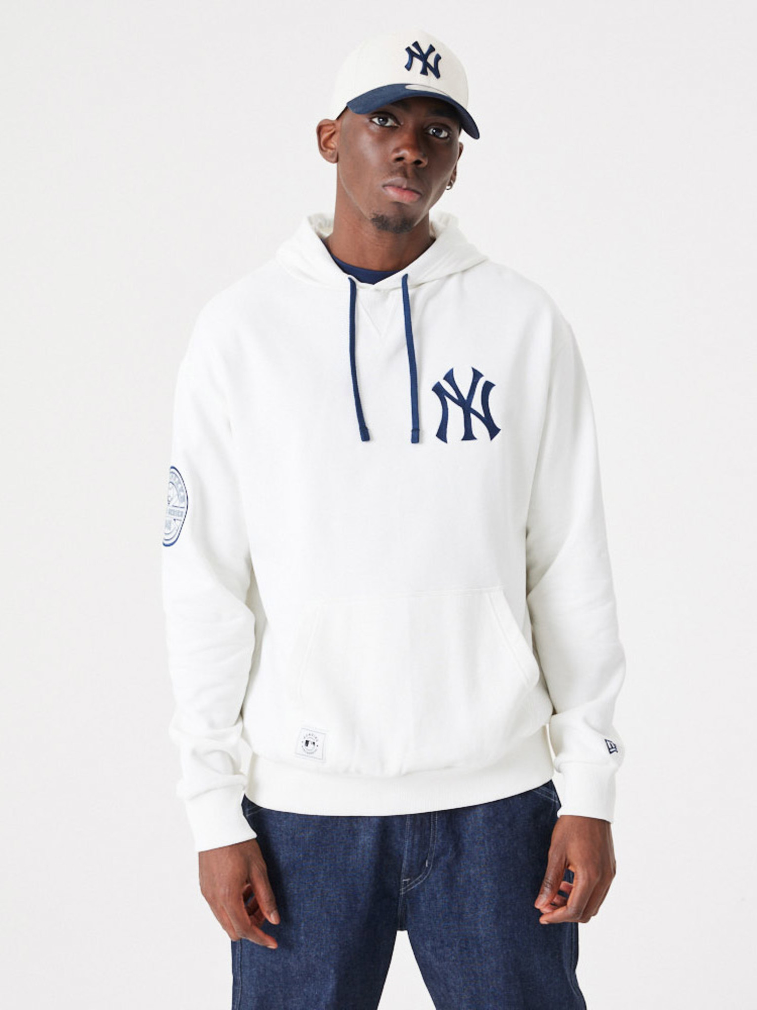 New Era MLB New York Yankees hoodie with metallic print in white  ASOS