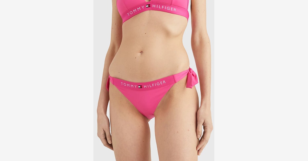 Tommy Hilfiger Women's CHEEKY STRING SIDE TIE Bikini, Eccentric Magenta, XS  : : Fashion