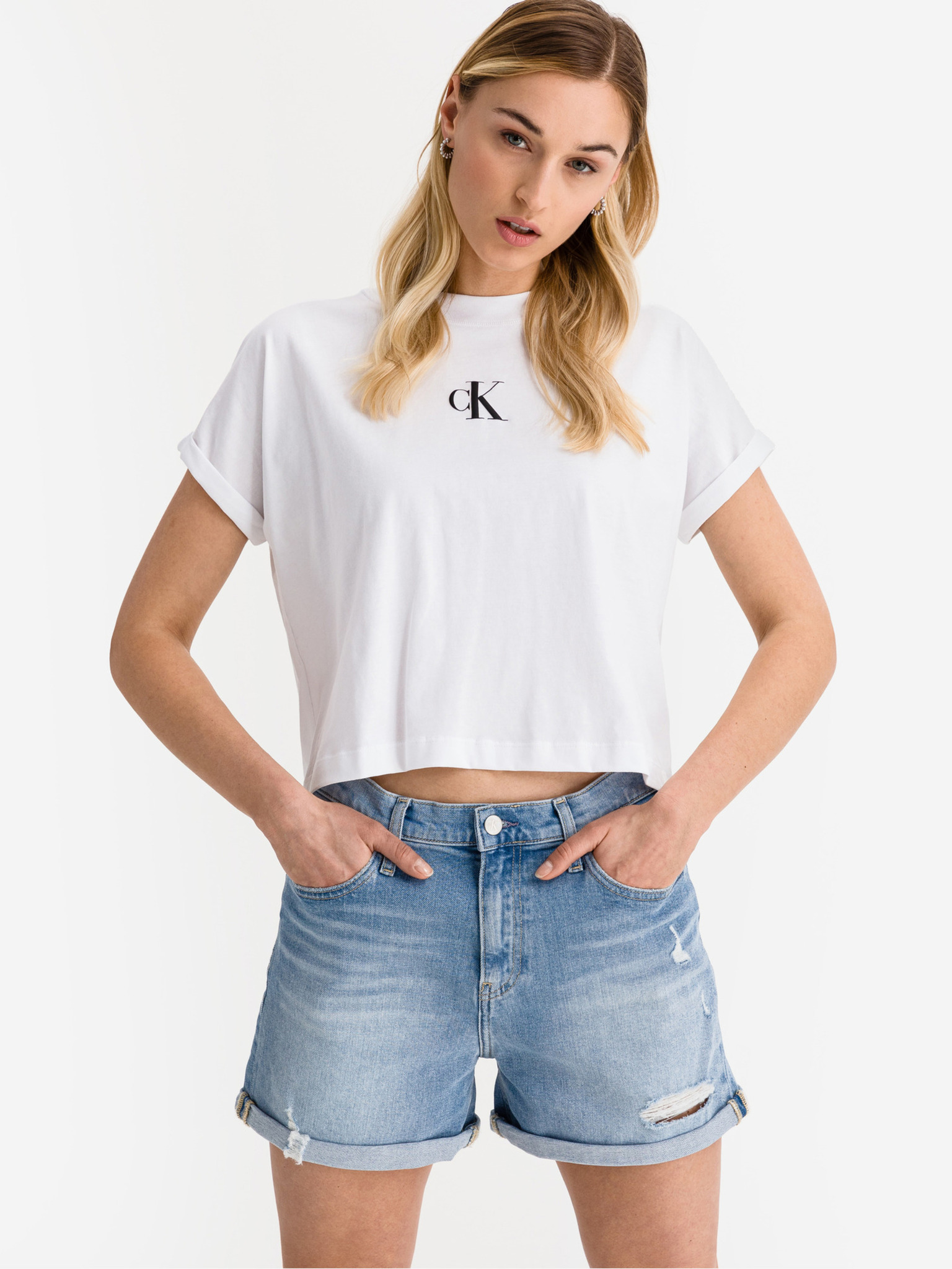 Crop top Calvin Klein Jeans | Bílá | Dámské | L