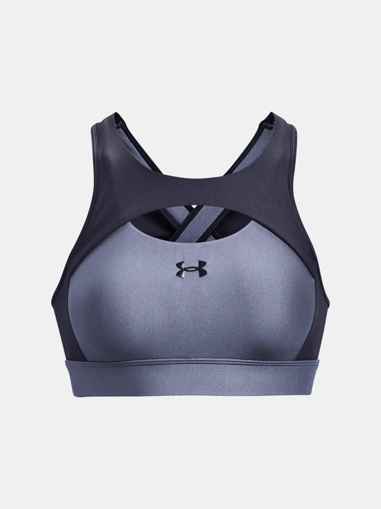 Under Armour Women's Armour Mid Crossback Print Sports Bra, Downpour Gray  (047)/Metallic Silver, X-Small : : Fashion