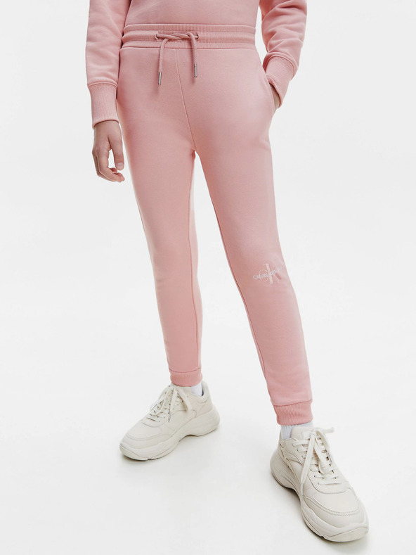 Calvin Klein Jeans Spodnie dresowe dziecięce Różowy
