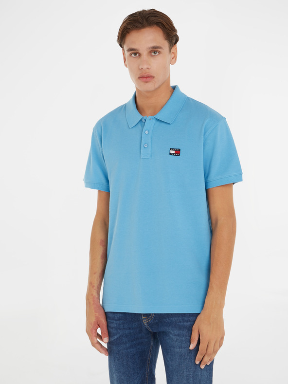 Tommy Jeans Badge Polo Koszulka Niebieski