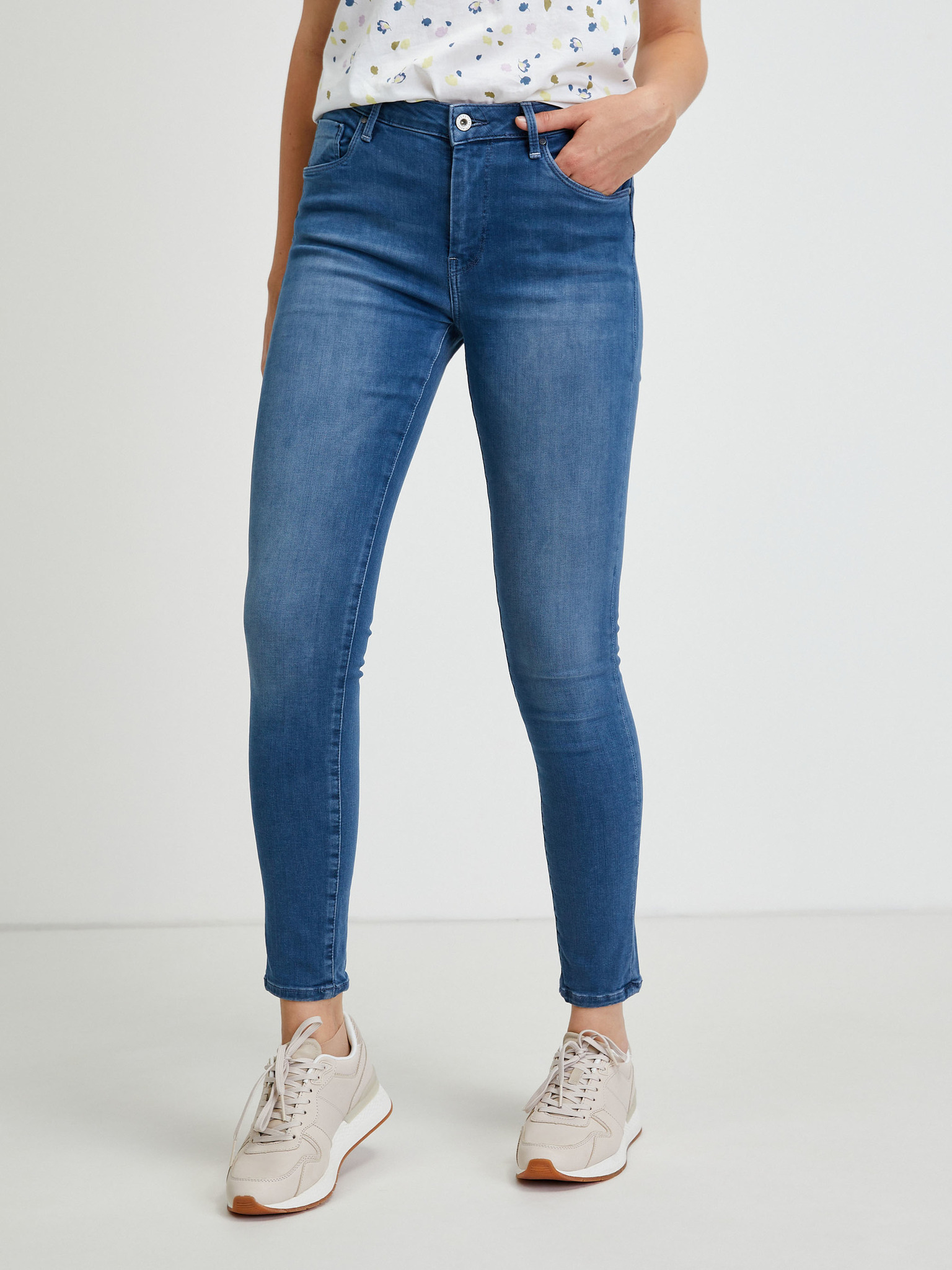 Fotografie Tmavě modré dámské skinny fit džíny Pepe Jeans Regent - XS (24/32)