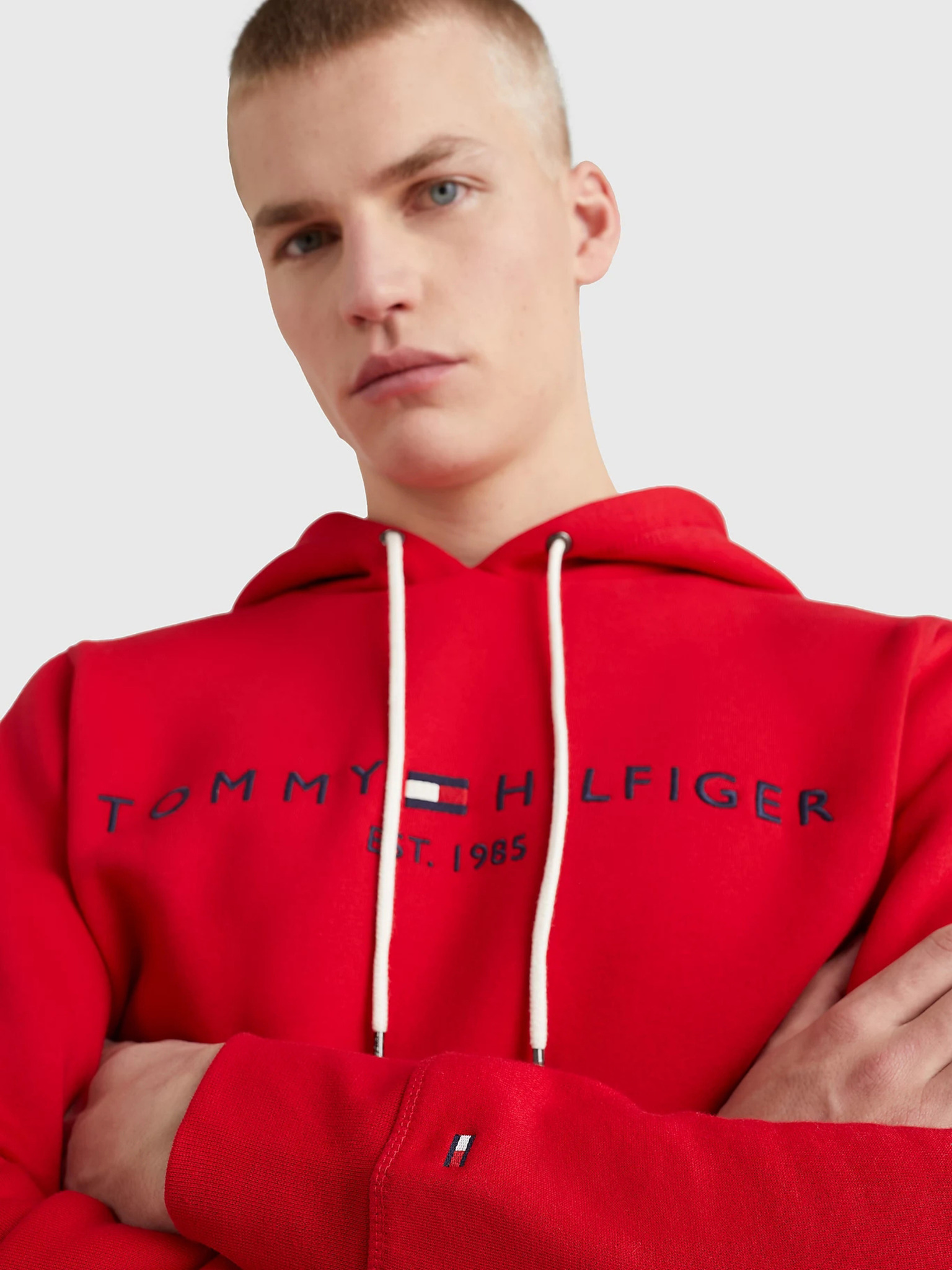 TOMMY LOGO HOODY TOMMY HILFIGER, Sweat-shirt Rouge Homme