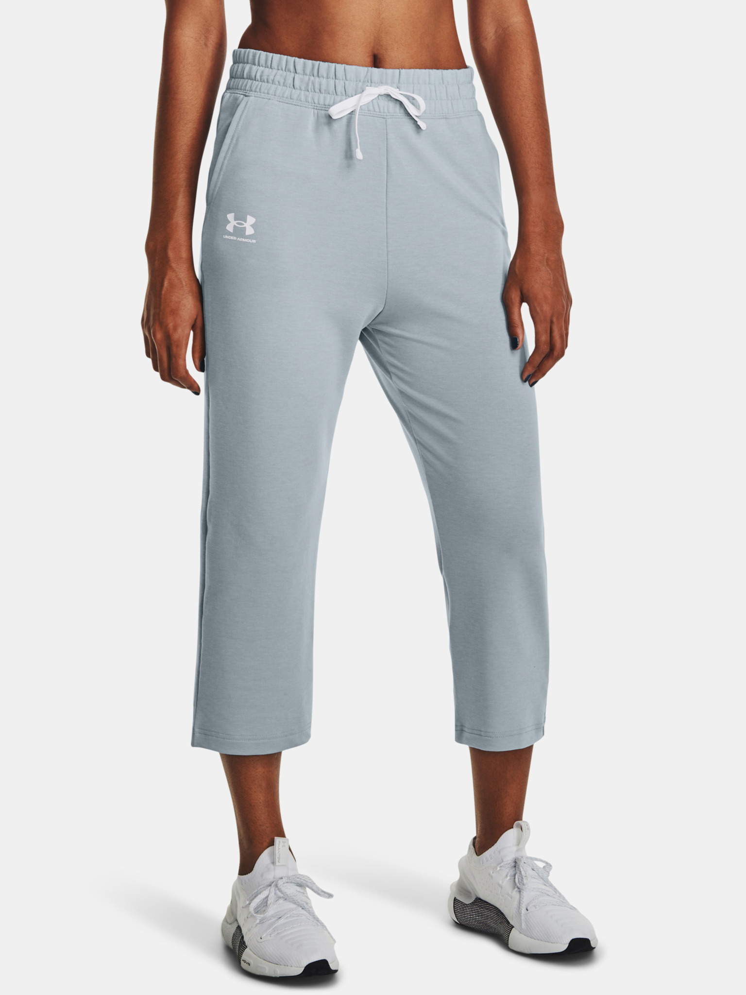 UNDER ARMOUR Women's UA Rival French Terry Joggers NWT Mod Gray/Jet Gray  MEDIUM