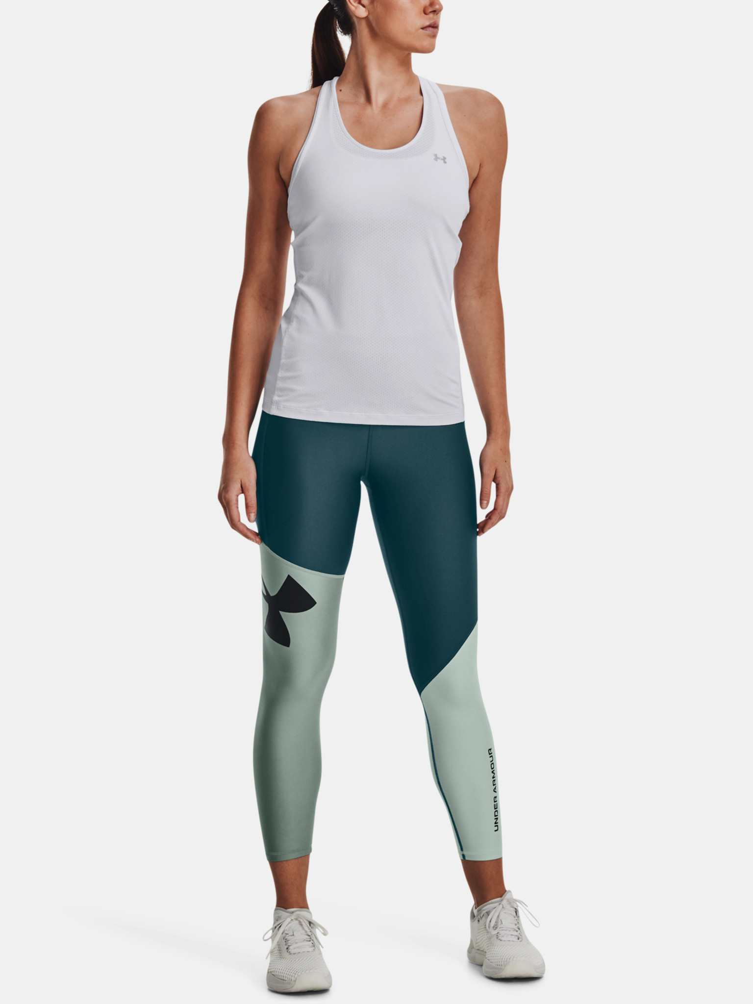 UNDER ARMOUR Women's Armour Ankle Compression Leggings NWT Silica Green  MEDIUM