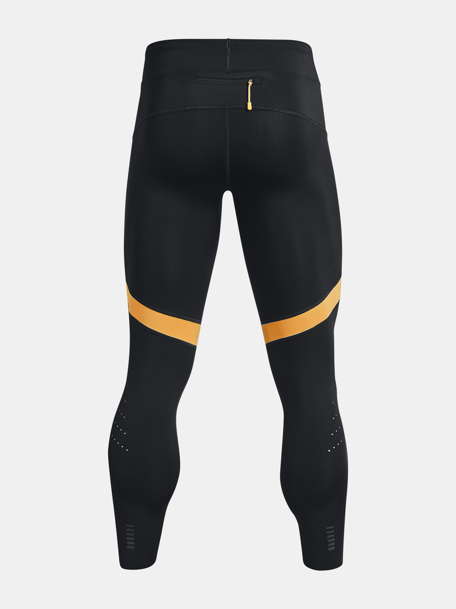Under Armour Running Speedpocket tights in black and yellow