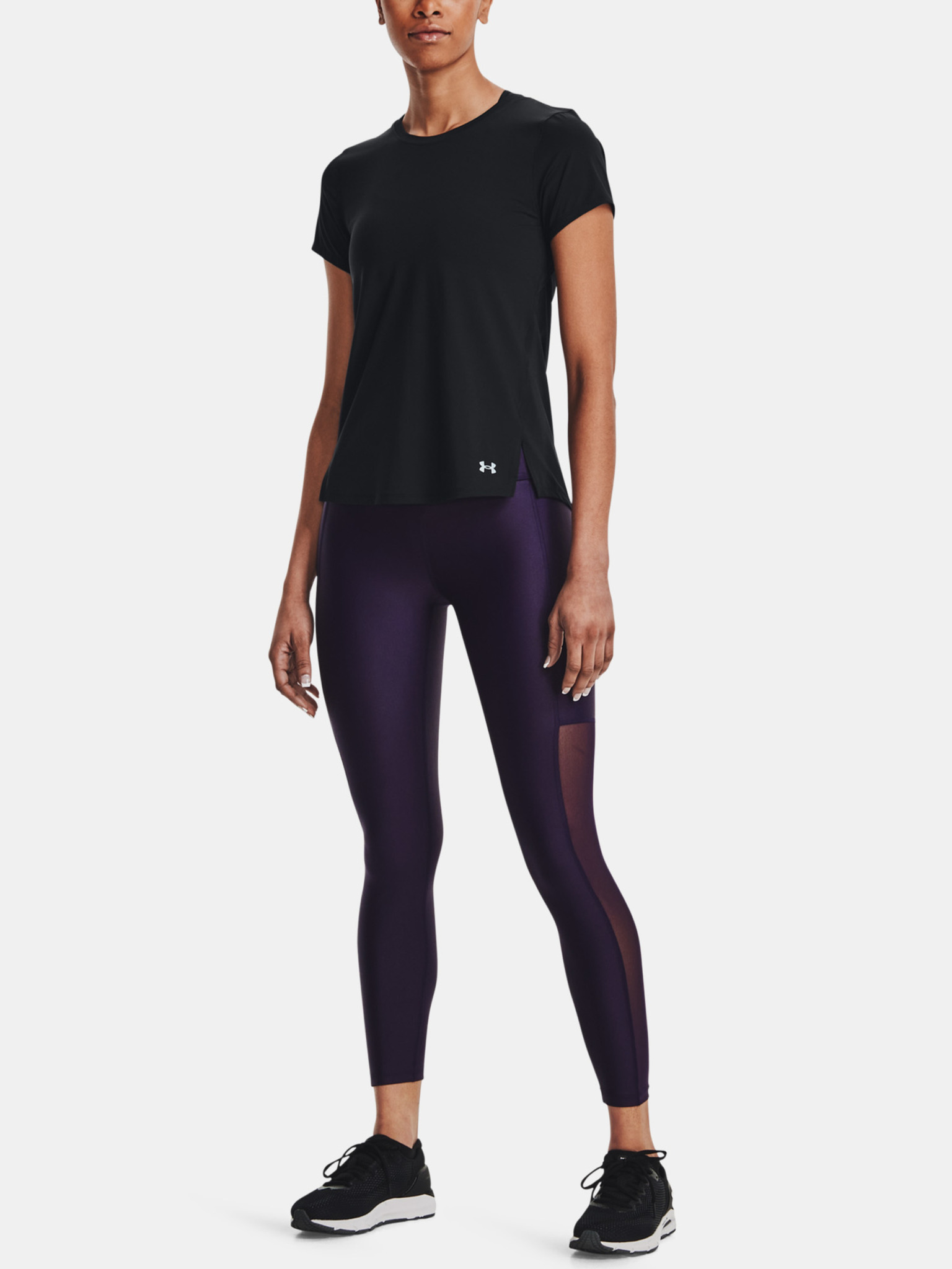 Under Armour Size XL Women's Leggings Purple Heat Gear Capri