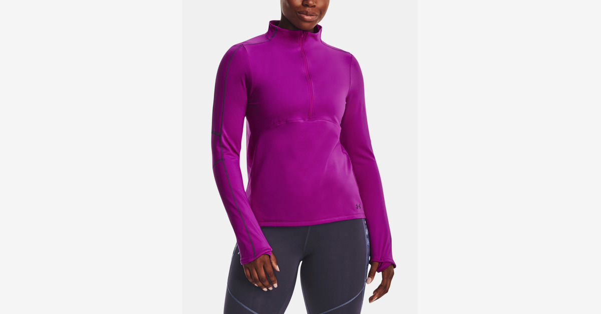 UNDER ARMOUR WOMEN'S UA TRAIN COLD WEATHER ½ ZIP SHIRT BLUE #1373969-NWT