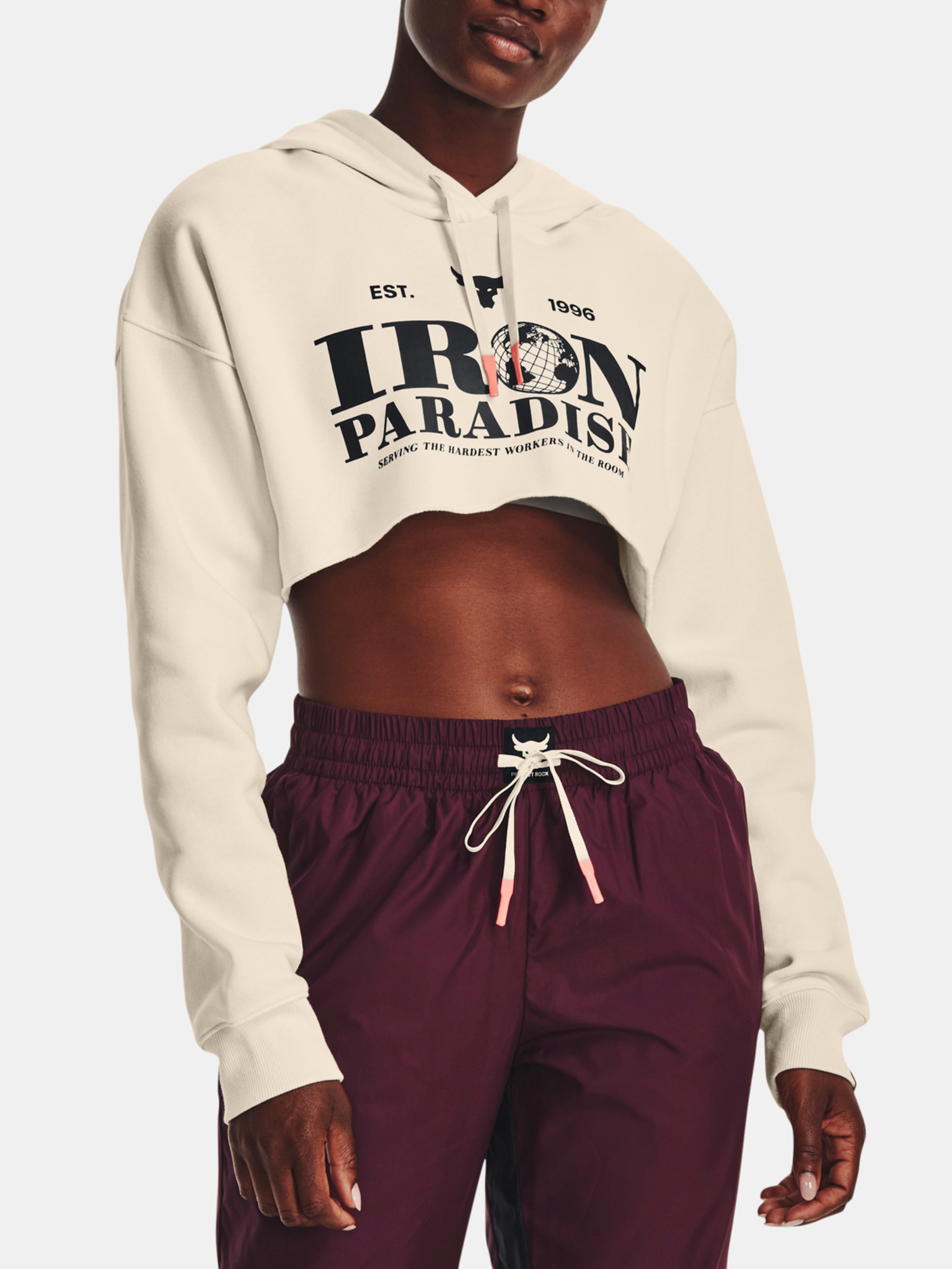 UA Project Rock Crop Flce Hdy Mikina Under Armour