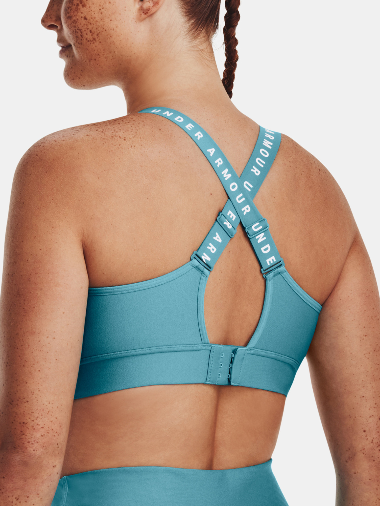 Under Armour INFINITY MID COVERED - Medium support sports bra - glacier  blue/blue 