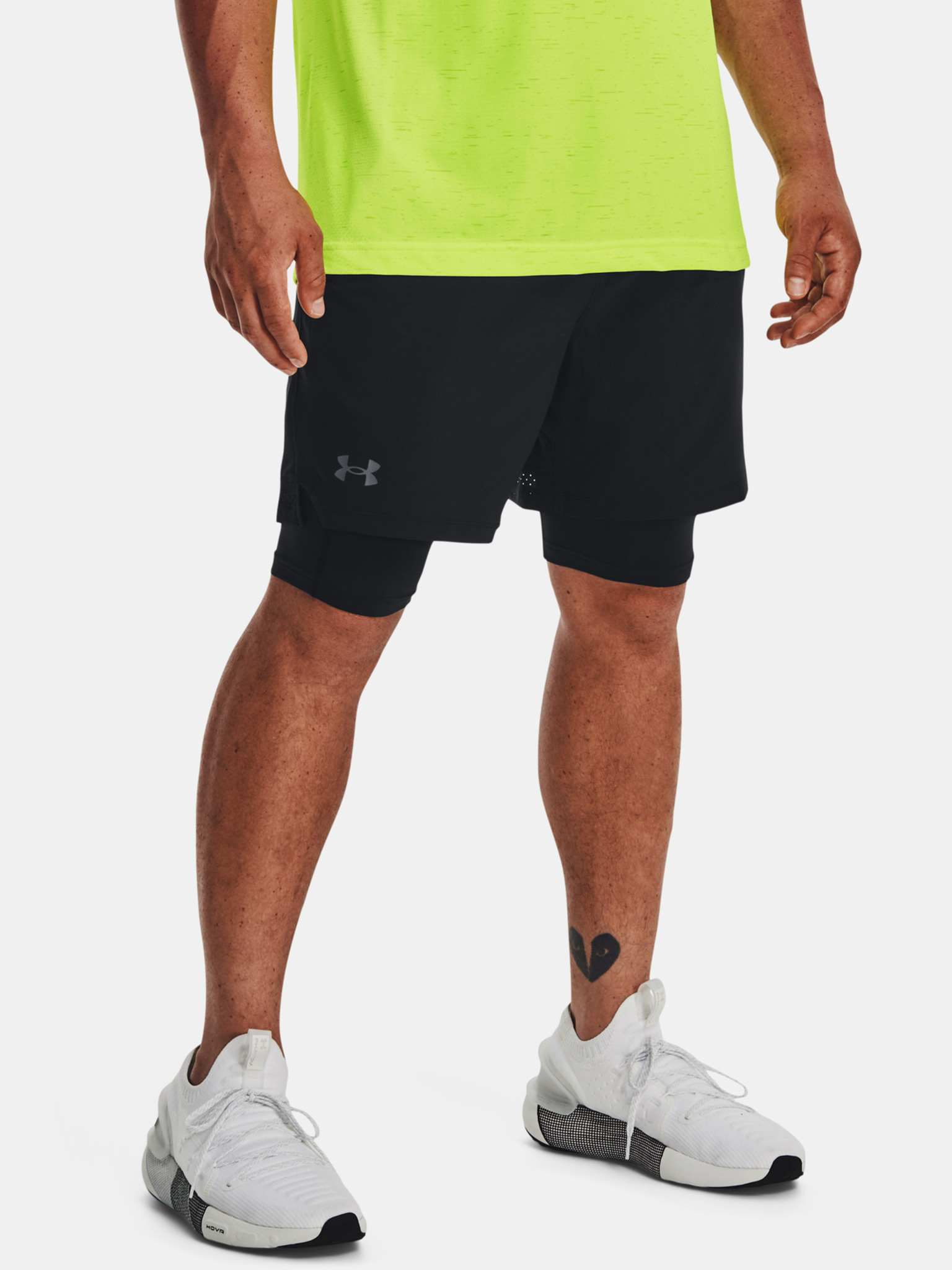 UA pants - 2in1 Woven Under Vanish Short Armour Sts-BLK