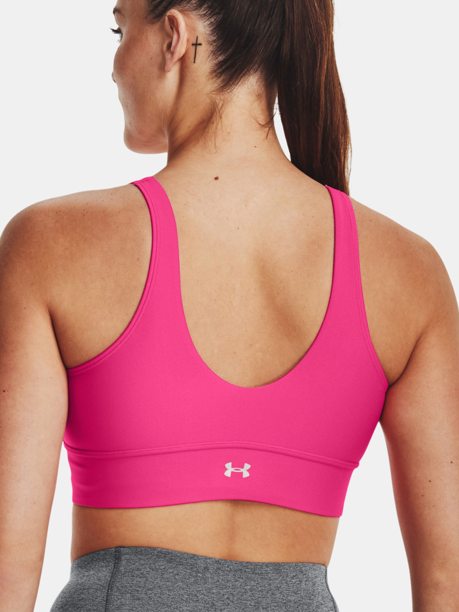 UNDER ARMOUR UA Infinity High Sports Bra Dash Pink / French Gray Size Large  L