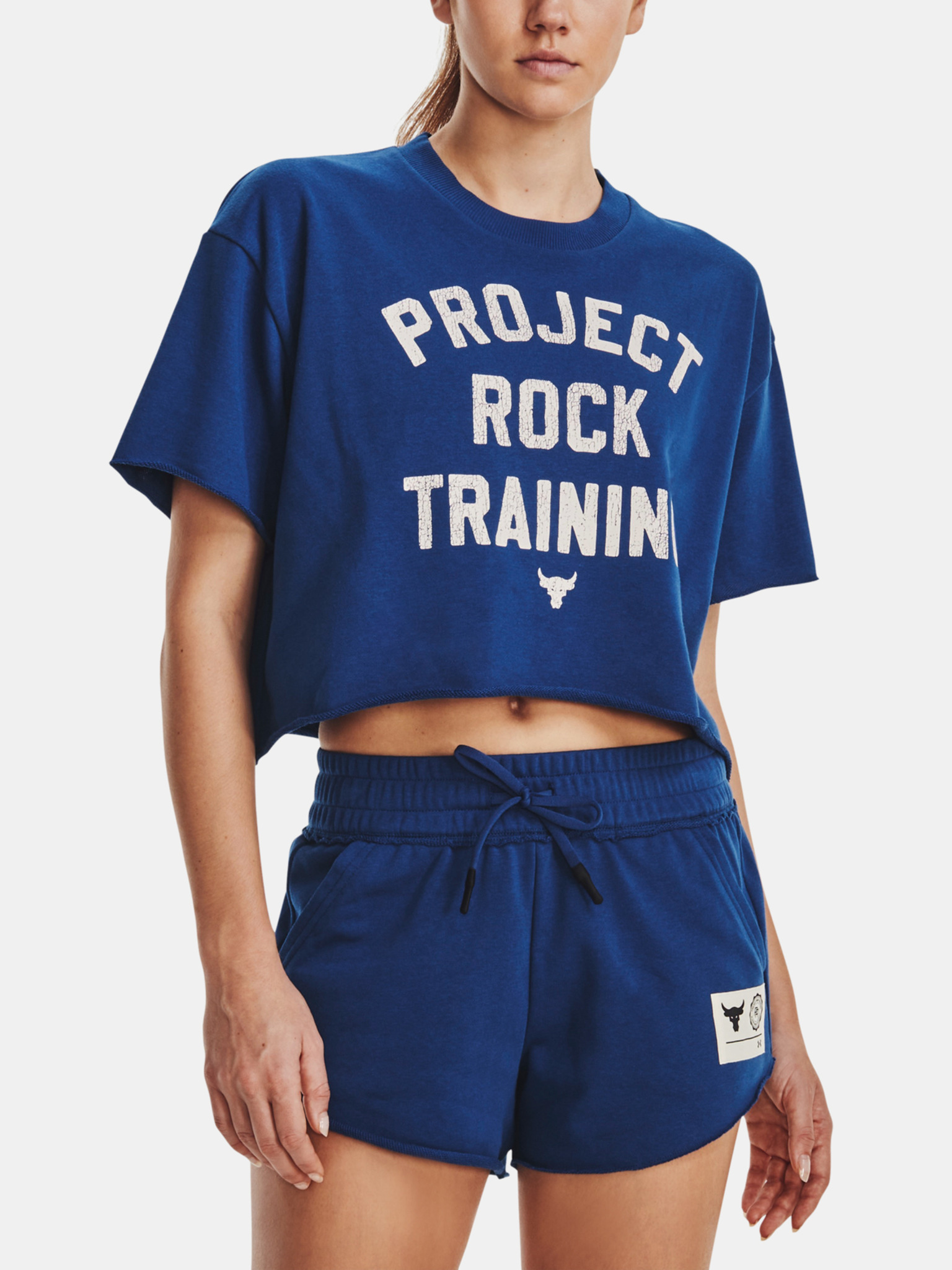 Project Rock SS Crop Rvl Terry TG Top Under Armour