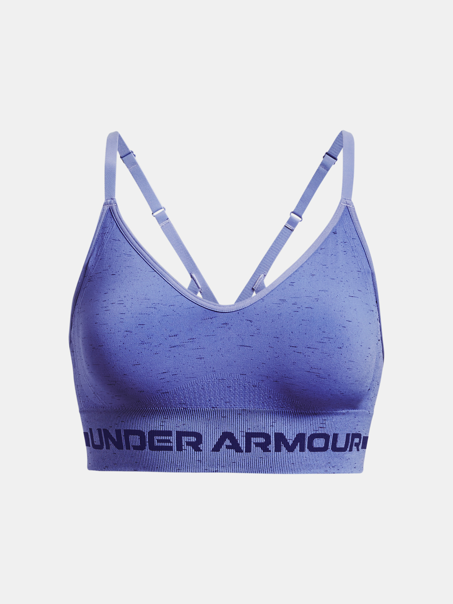 Under Armour - UA Seamless Low Long Htr Bra-BLU Sport Bra