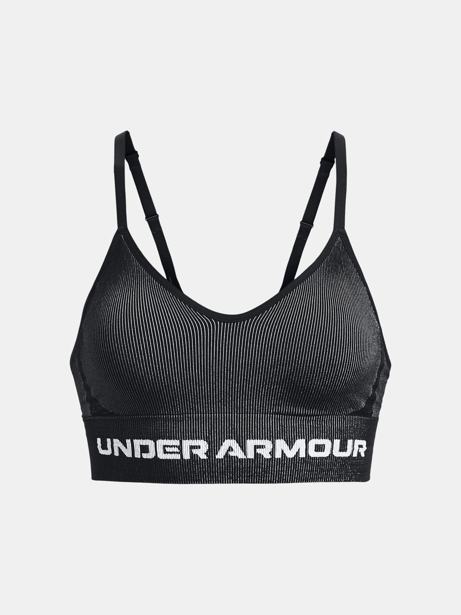 Under Armour - UA Seamless Low Long Rib-BLK Sport Bra