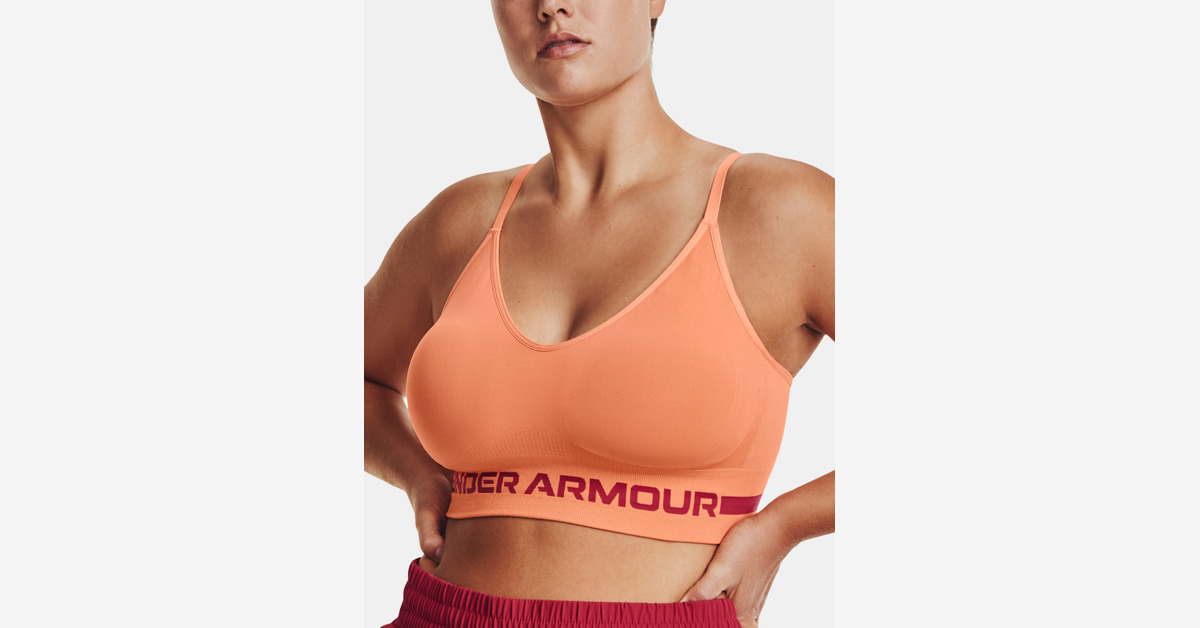  UA Seamless Low Long Bra, Orange - sports bra
