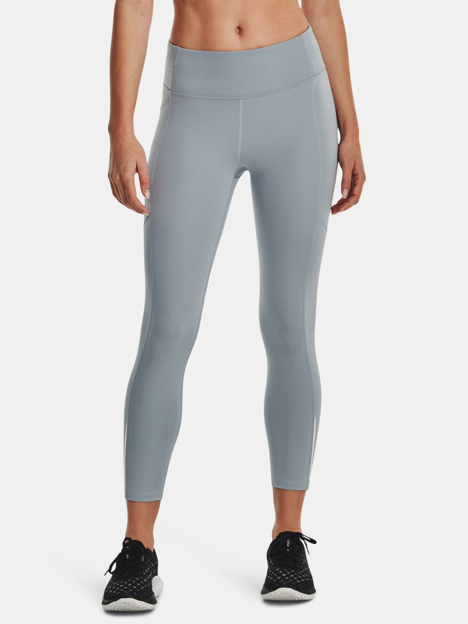 Grey Under Armour Womens HG No-Slip Waistband Ankle Leggings - Get