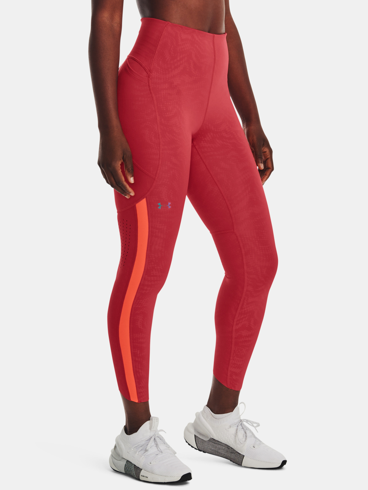 Under Armour Women's Fly Fast 2.0 Print Tights (League  Red/Brilliance/Reflective, Size L)