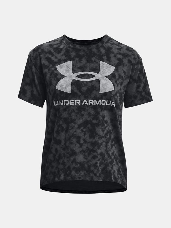 Levně Under Armour UA Logo Aop Heavyweight SS Triko Černá