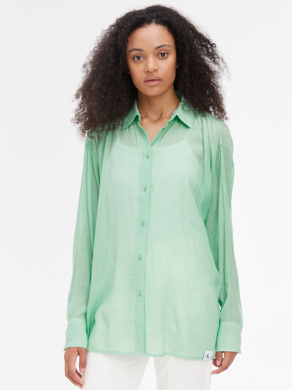 Levně Calvin Klein Jeans Košile Zelená