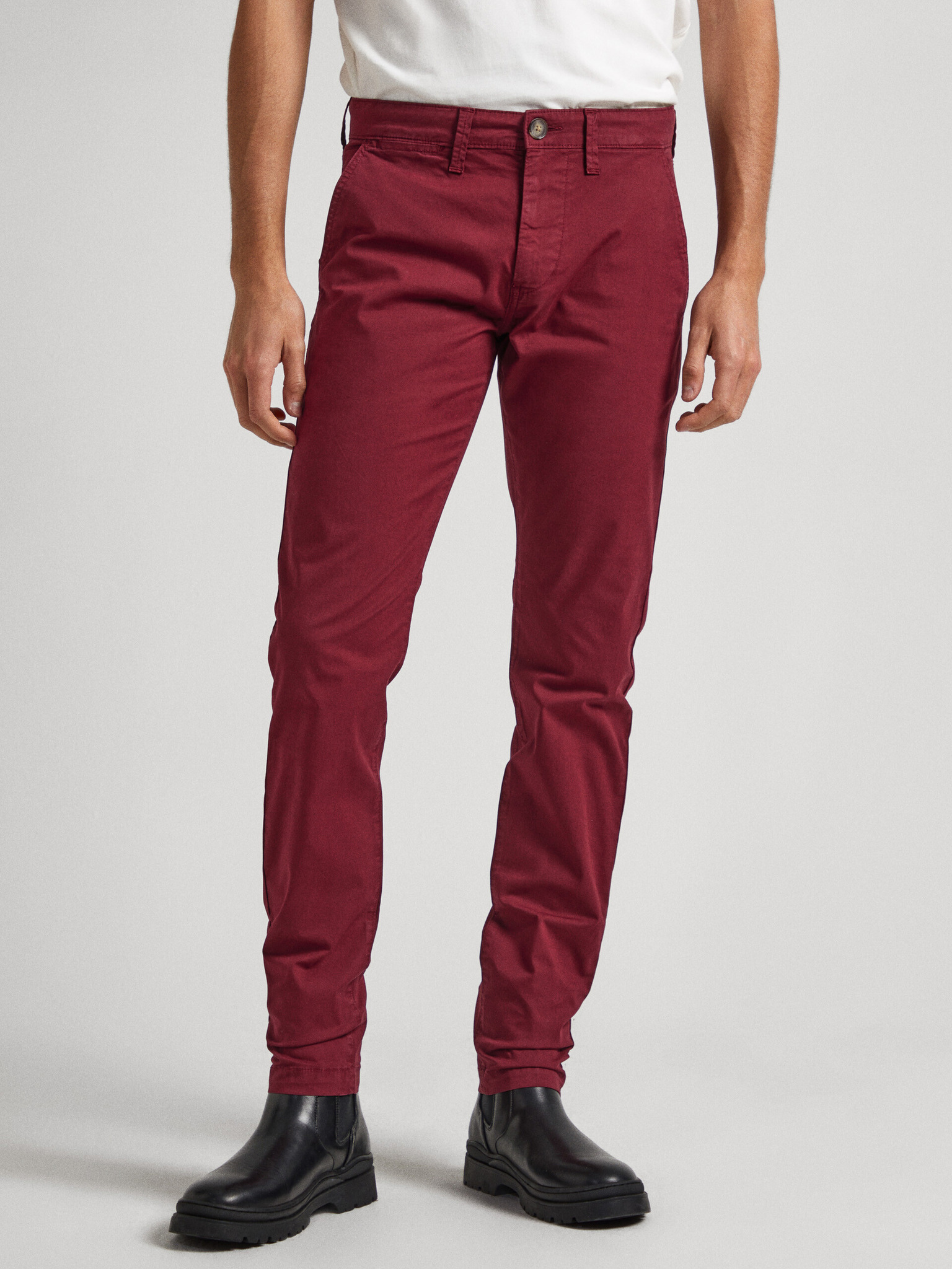 Buy Burgundy Red Slim Stretch Chino Trousers from Next USA
